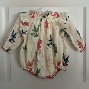 Pink Chicken NWT Long Sleeve Ruffles Bubble Harper Romper 3/6m Woodland Fairies